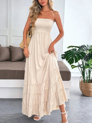 Halter Neck Tiered Maxi Dress