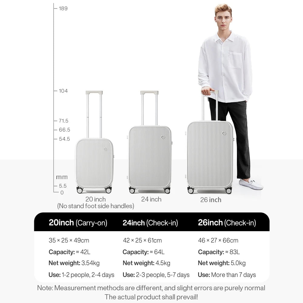 Hard Shell Carry-On Luggage with Cup Holder
