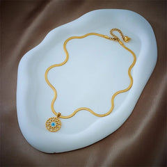 Heart Eye Shape Pendant Necklace N1908