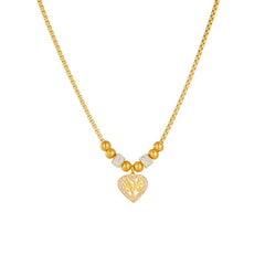 Heart-Shaped Tree Pendant Necklace: Fashion Beads Choker for Women N2273