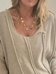 High-Low Drop Shoulder Sweater