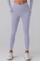 High Waist Active Leggings with Pockets White / S
