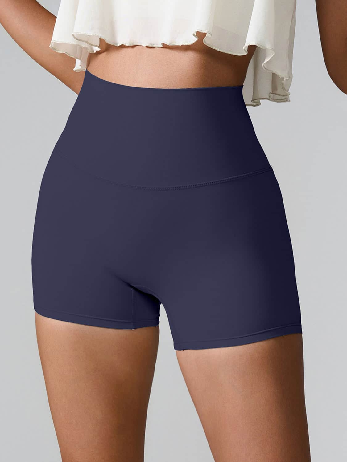 High Waist Active Shorts Navy / M