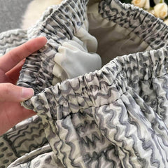 High Waist Jacquard Midi Skirt