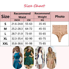 High Waist Tummy Control Thong Panties - Butt Lifter Shaping Brief for Women