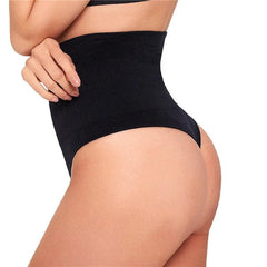 High Waist Tummy Control Thong Panties - Butt Lifter Shaping Brief for Women