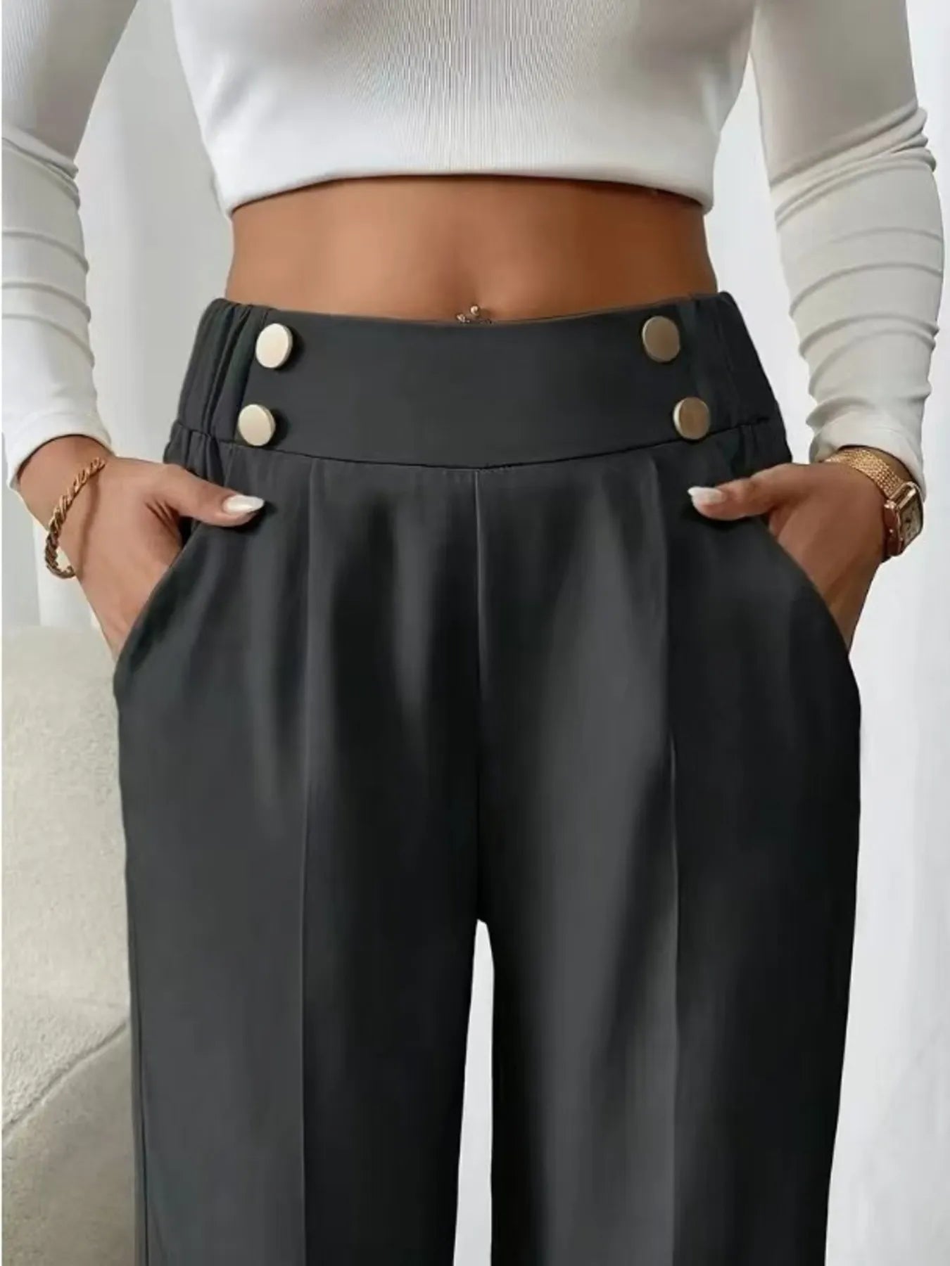 High Waist Wide Leg Pants