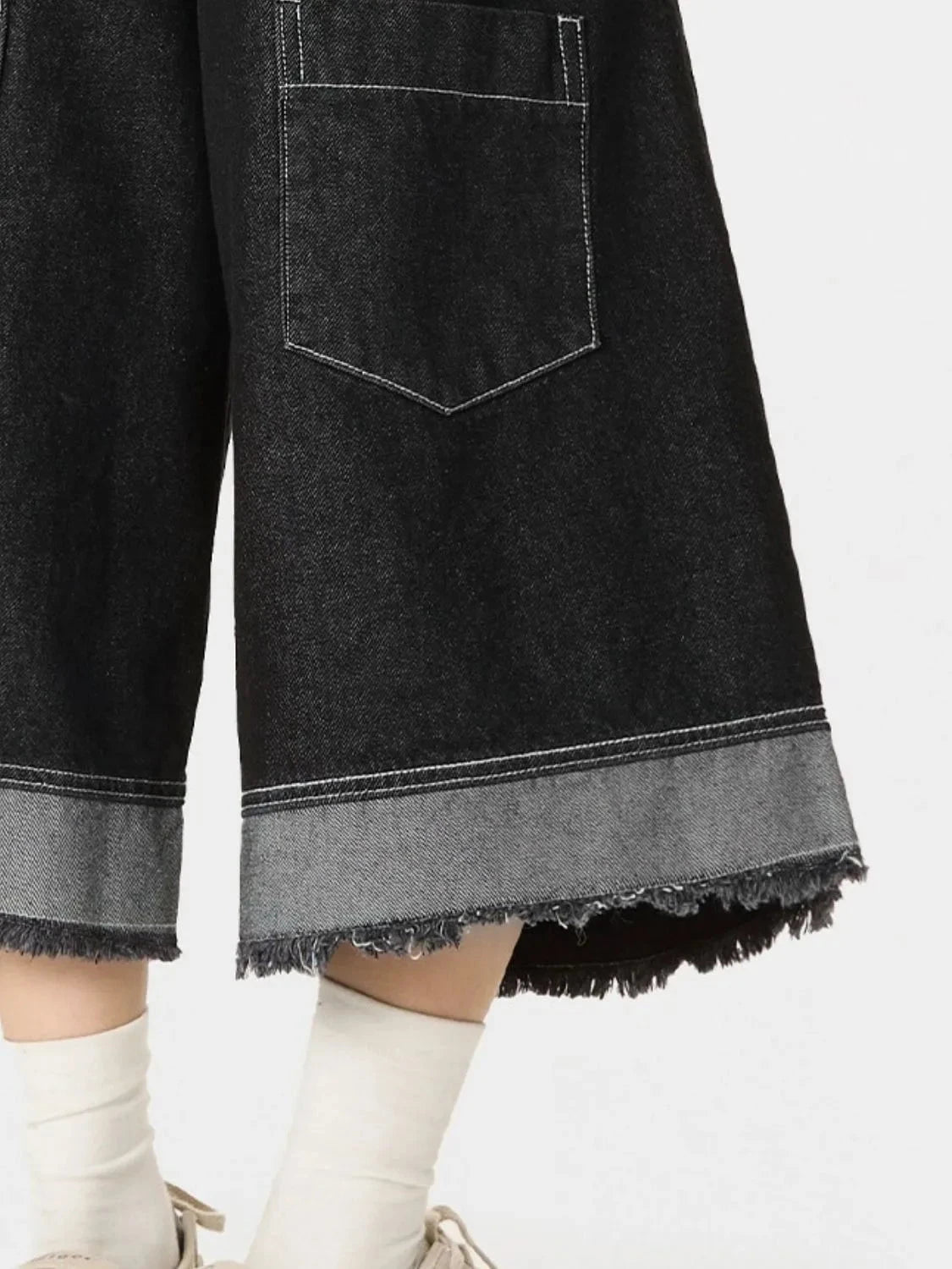 High-Waisted Button-Fly Denim Shorts