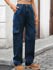 High-Waisted Cargo Jeans
