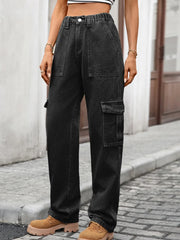 High-Waisted Cargo Jeans