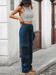 High-Waisted Cargo Jeans