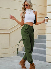 High Waisted Cargo Pocket Jeans