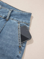 High-Waisted Flare Jeans with Seam Detail