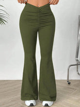 High Waisted Flare Pants Dark Green / M