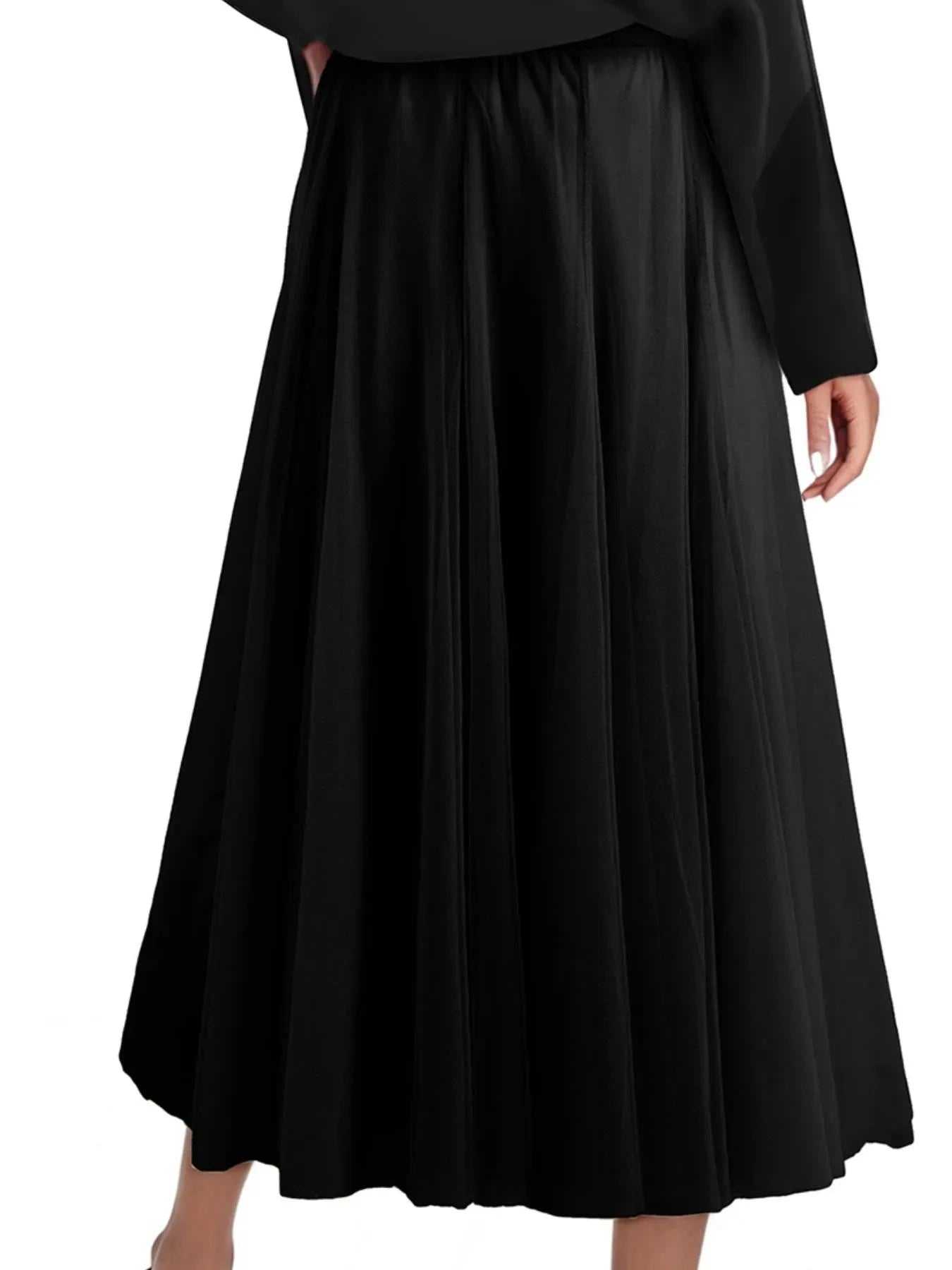 High-Waisted Midi Skirt