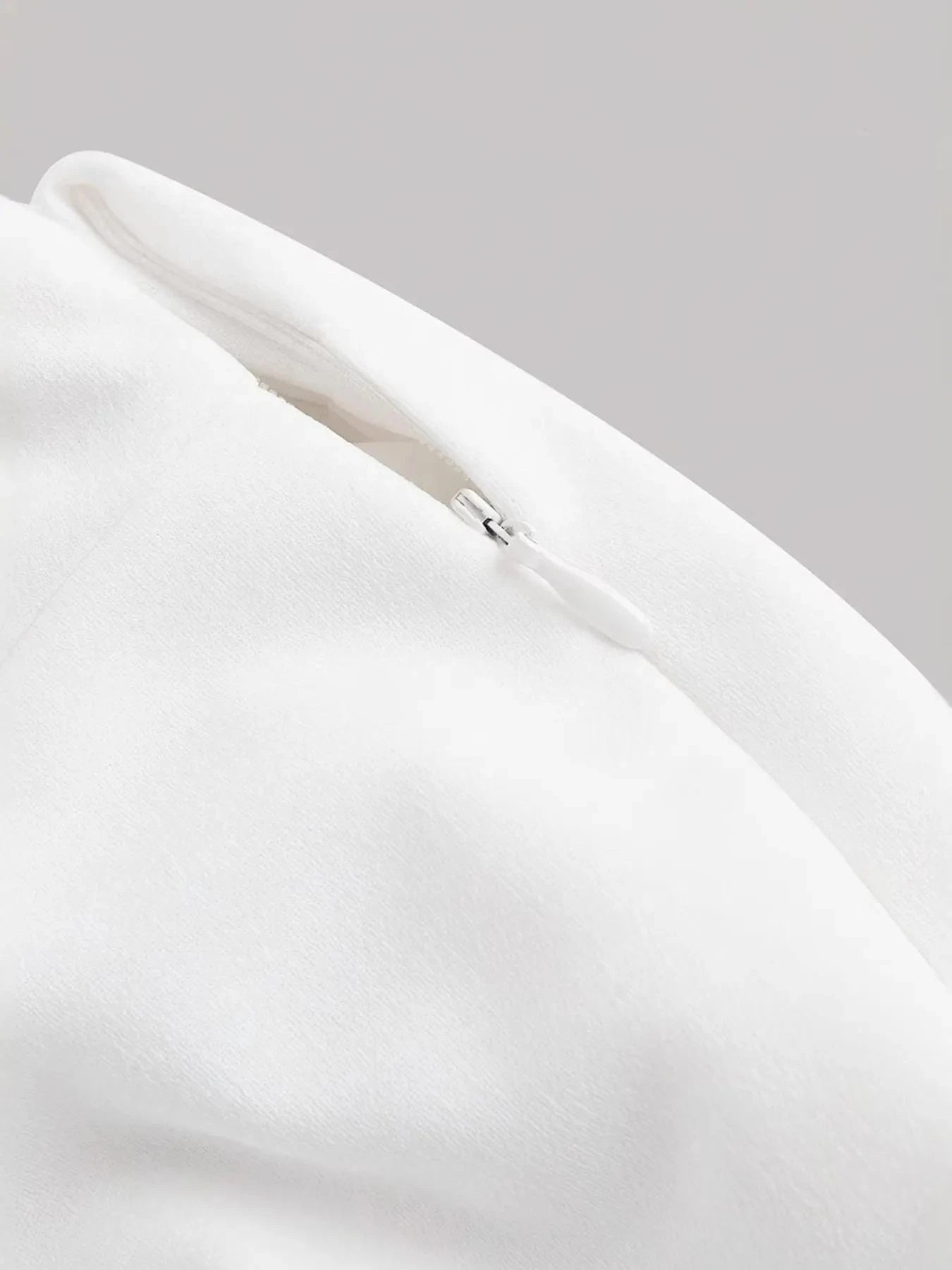 High-Waisted White Bow-Tie Wide Leg Pants