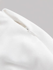 High-Waisted White Bow-Tie Wide Leg Pants