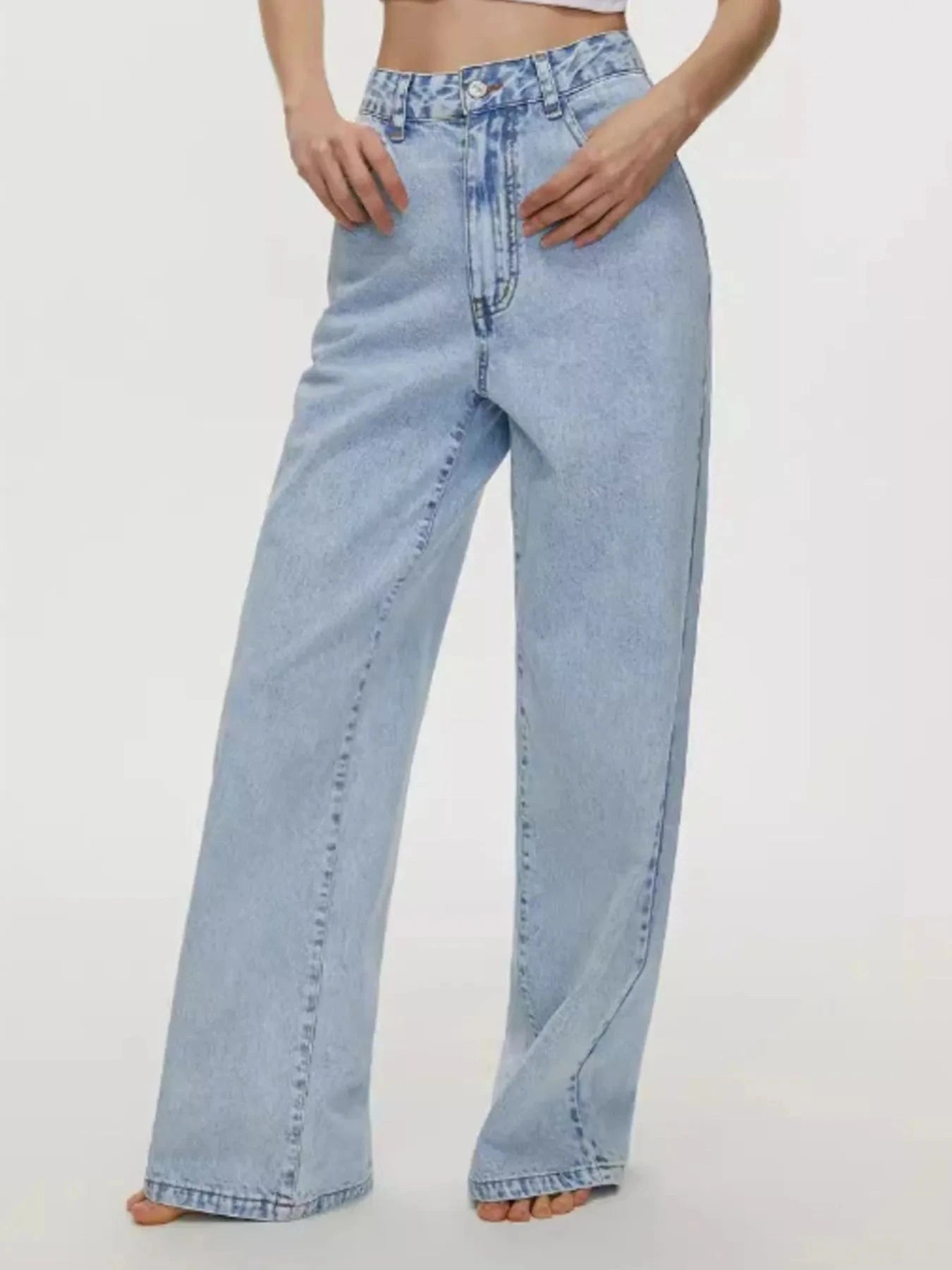 High-Waisted Wide Leg Jeans