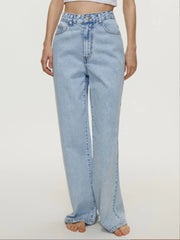 High-Waisted Wide Leg Jeans Blue / XS