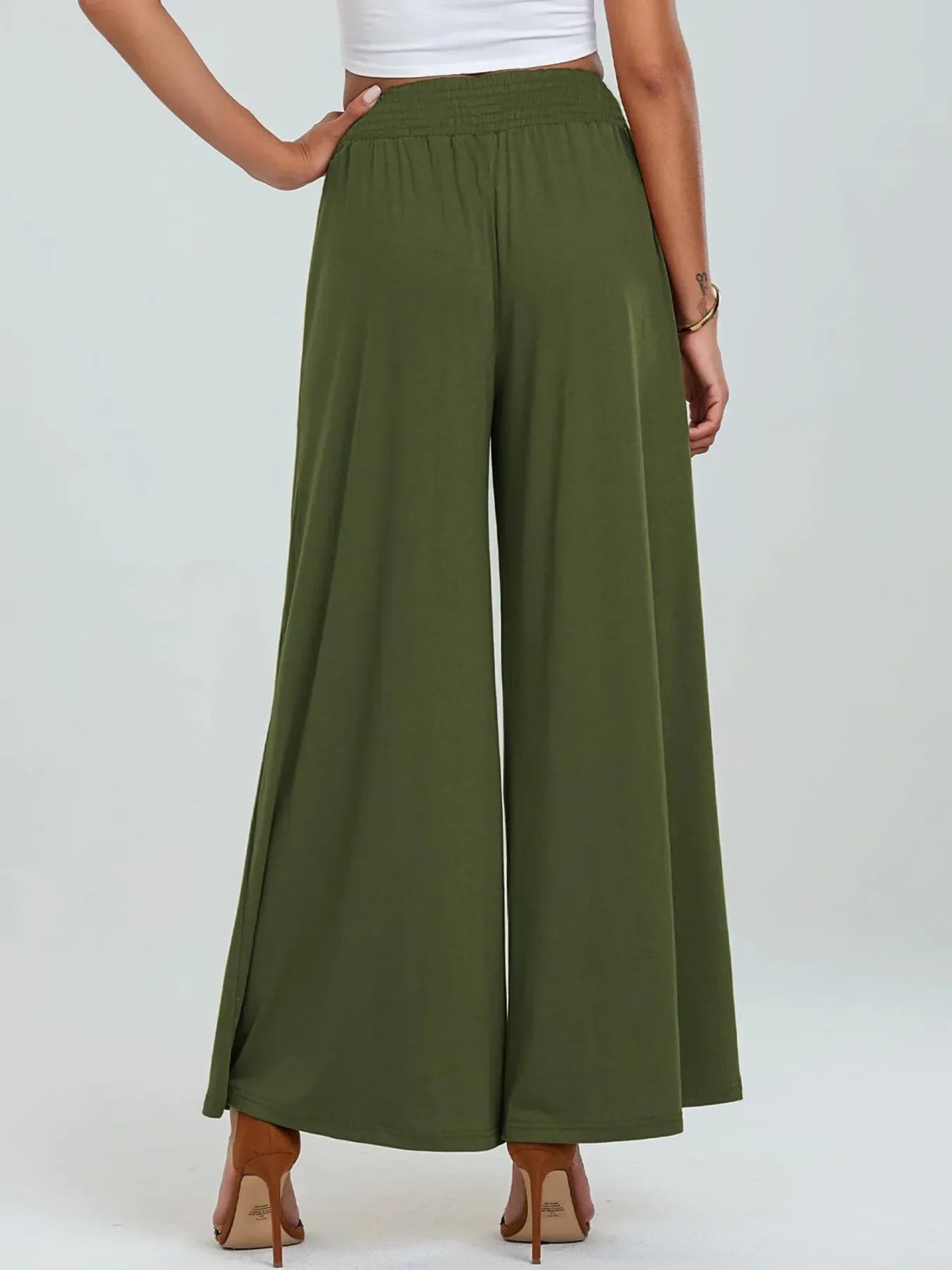 High-Waisted Wide Leg Pants with Pockets