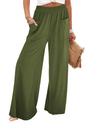 High-Waisted Wide Leg Pants with Pockets