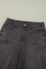 High-Waisted Wide-Leg Vintage Wash Jeans