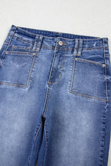 High-Waisted Wide-Leg Vintage Wash Jeans