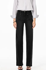 High-Waisted Wide-Leg Vintage Wash Jeans