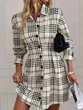 Houndstooth Button-Down Shirt Dress