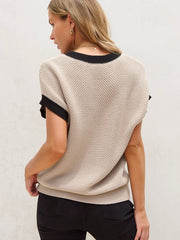 Howdy Cowboy Hat Embroidered Short Sleeve Sweater
