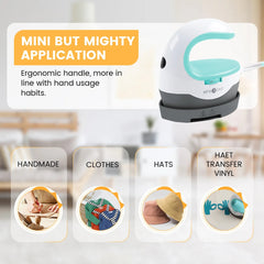 HTVRONT 2nd Gen Portable Mini Heat Press Machine - DIY Auto Easy Heating Transfer Iron On HTV for Clothes, Bags, Shoes, Hats, T-Shirts