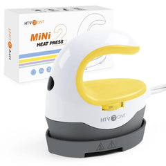HTVRONT 2nd Gen Portable Mini Heat Press Machine - DIY Auto Easy Heating Transfer Iron On HTV for Clothes, Bags, Shoes, Hats, T-Shirts