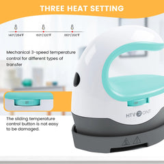HTVRONT 2nd Gen Portable Mini Heat Press Machine - DIY Auto Easy Heating Transfer Iron On HTV for Clothes, Bags, Shoes, Hats, T-Shirts