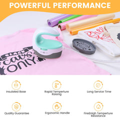 HTVRONT 2nd Gen Portable Mini Heat Press Machine - DIY Auto Easy Heating Transfer Iron On HTV for Clothes, Bags, Shoes, Hats, T-Shirts