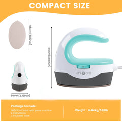HTVRONT 2nd Gen Portable Mini Heat Press Machine - DIY Auto Easy Heating Transfer Iron On HTV for Clothes, Bags, Shoes, Hats, T-Shirts