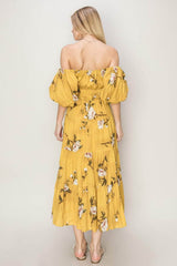 HYFVE Floral Puff Sleeve Tiered Dress