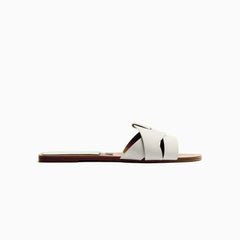 Interlocked Rhinestone Decorated Slip-on Flat Mules