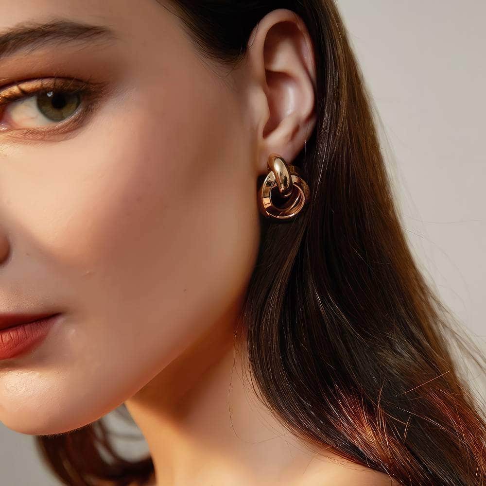 Intertwined Hoop Gold-Plated Earrings