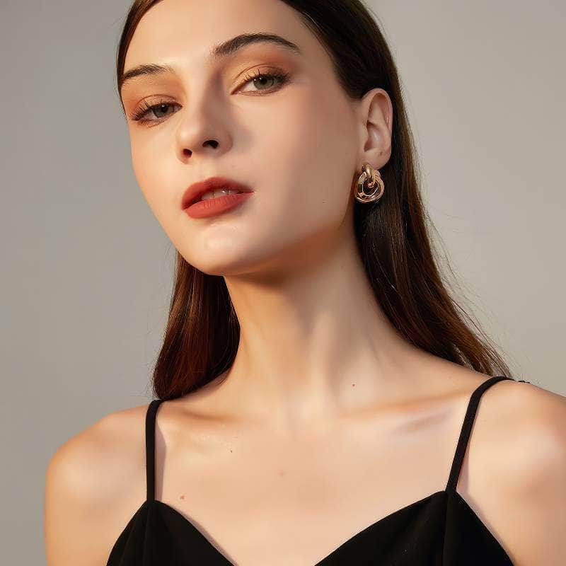 Intertwined Hoop Gold-Plated Earrings