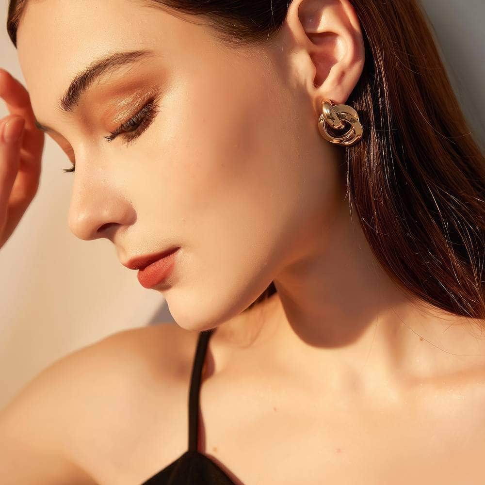 Intertwined Hoop Gold-Plated Earrings