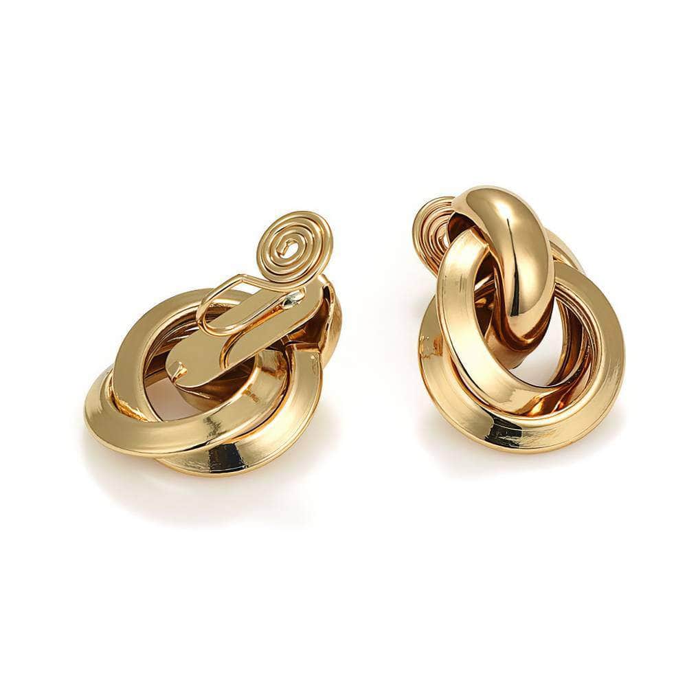 Intertwined Hoop Gold-Plated Earrings