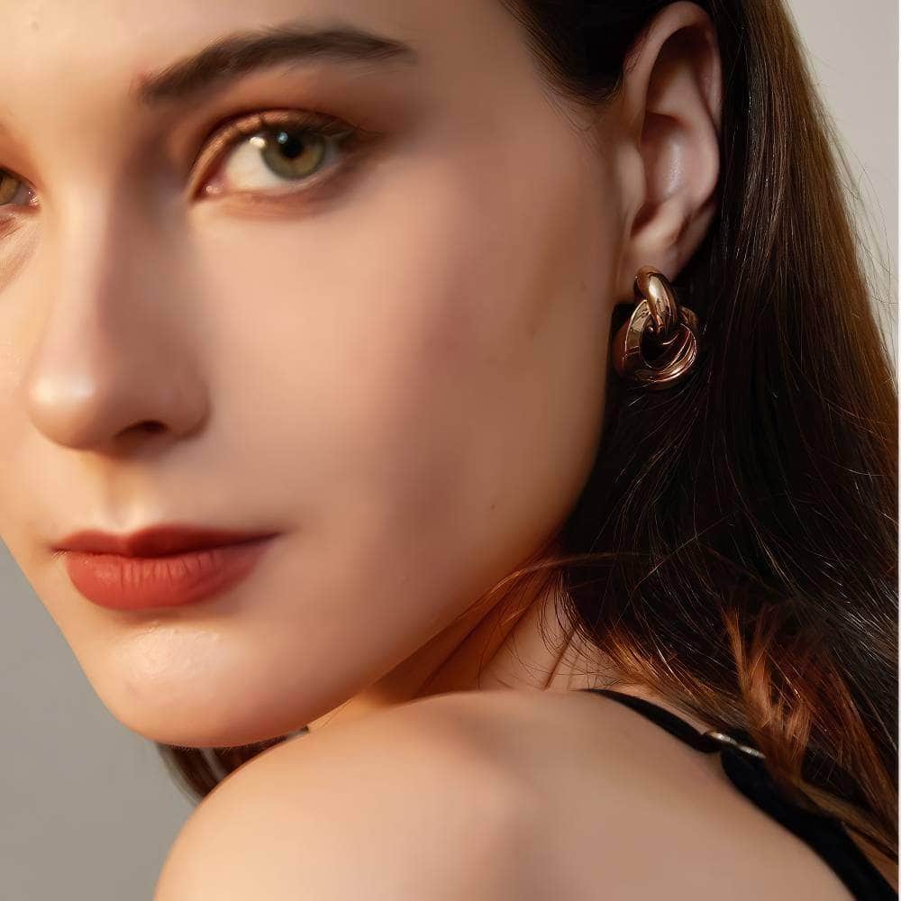 Intertwined Hoop Gold-Plated Earrings