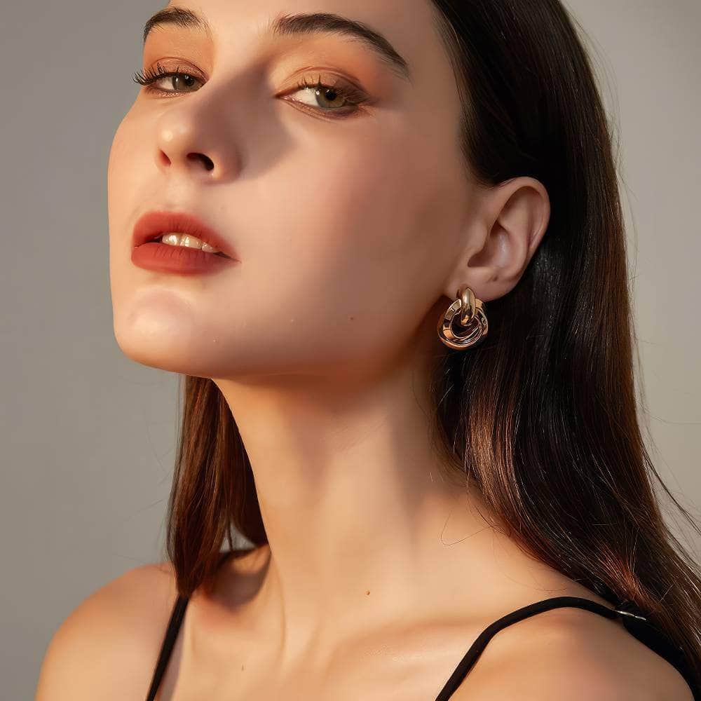 Intertwined Hoop Gold-Plated Earrings