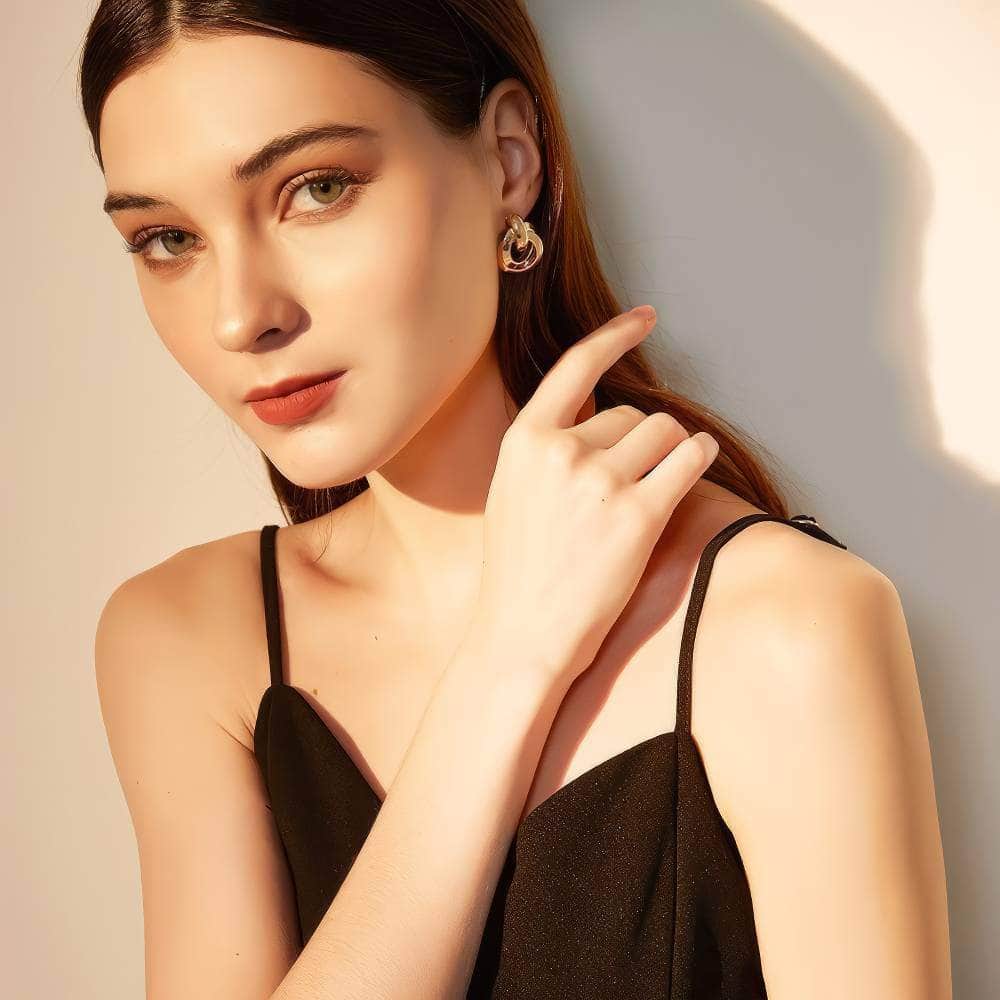 Intertwined Hoop Gold-Plated Earrings