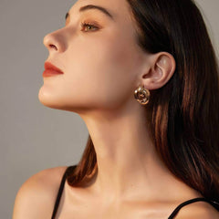 Intertwined Hoop Gold-Plated Earrings