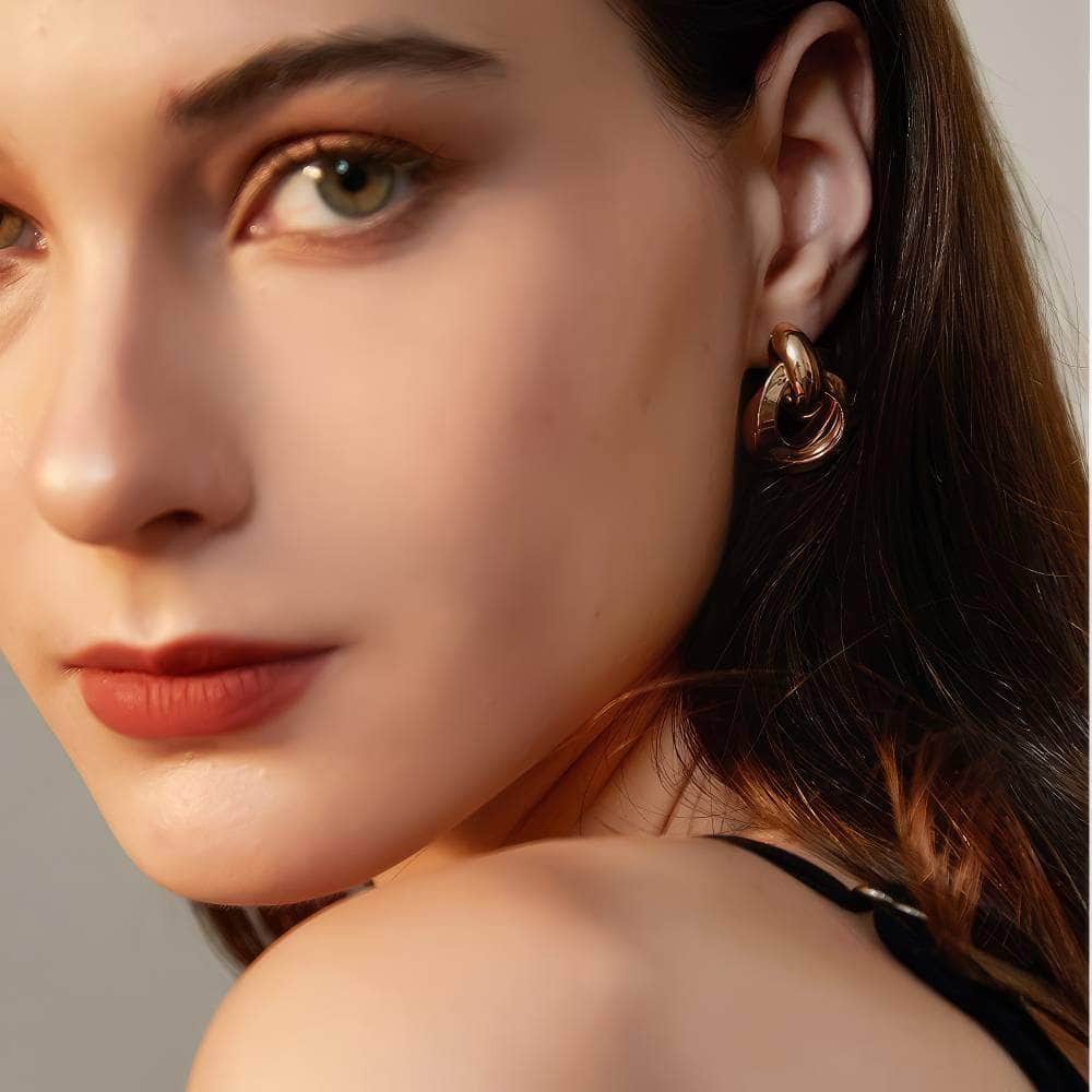 Intertwined Hoop Gold-Plated Earrings