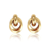 Intertwined Hoop Gold-Plated Earrings Gold / Clip on