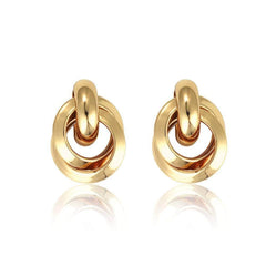 Intertwined Hoop Gold-Plated Earrings Gold / Clip on