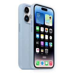 iPhone 14 Pro Max Original Apple Silicone Case with MagSafe - Wireless Magnetic Charging Cover for iPhone 14 Plus Sky / for iphone14 (6.1")
