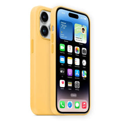 iPhone 14 Pro Max Original Apple Silicone Case with MagSafe - Wireless Magnetic Charging Cover for iPhone 14 Plus Sunglow / for iphone14 (6.1")